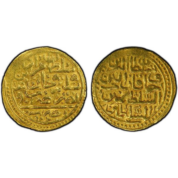 OTTOMAN EMPIRE: Murad III, 1574-1595, AV sultani (3.45g), Misr, AH982, PCGS AU55
