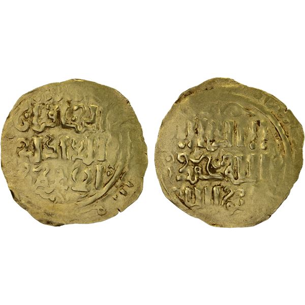 GREAT MONGOLS: Anonymous, ca. 1220s-1230s, AV dinar (2.35g), Astarabad, ND/DM, VF-XF