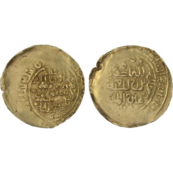 GREAT MONGOLS: Anonymous, ca. 1220s-1250s, AV dinar (5.01g), NM/MM, ND, VF