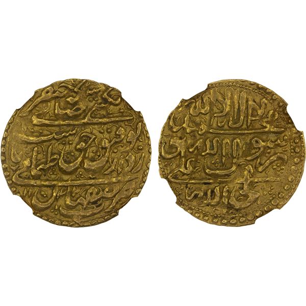 SAFAVID: Tahmasp II, 1722-1732, AV ashrafi, Isfahan, AH1142, NGC AU55
