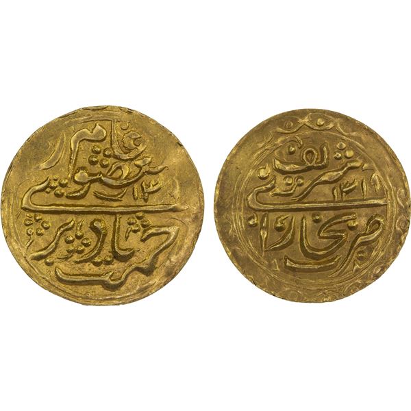 MANGHIT OF BUKHARA: 'Abd al-Ahad, 1886-1910, AV tilla, Bukhara-yi Sharif, AH139//1319, ANACS MS63