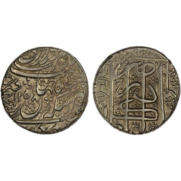 DURRANI: Fath Jang, 1842, AR rupee (9.46g), Kabul, AH1258//1258, XF