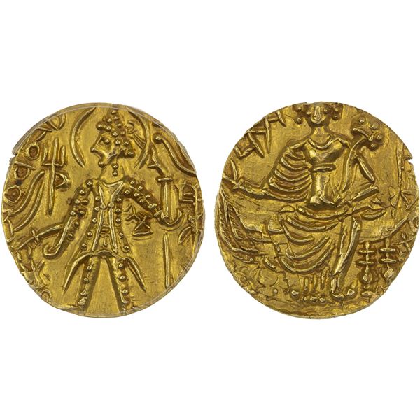 KUSHAN: Shaka, ca. 305-335, AV dinar (stater), ANACS AU50