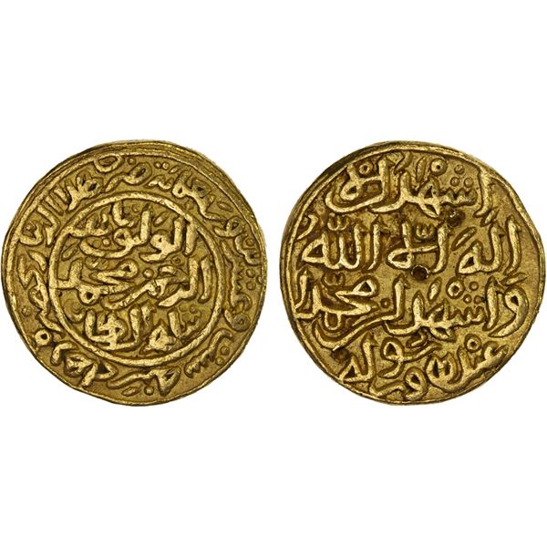 DELHI: Muhammad III, 1325-1351, AV dinar (12.87g), Hadrat Delhi, AH726, bold VF