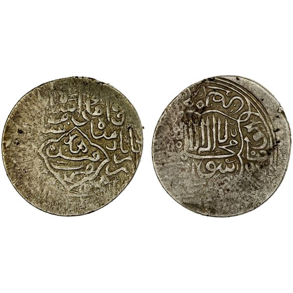 MUGHAL: Babur, 3rd reign, 1504-1530, AR shahrukhi (4.73g), Qandahar, ND, VF