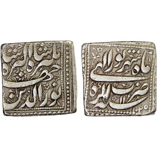 MUGHAL: Jahangir, 1605-1628, AR square rupee (11.24g), Agra, AH1025 year 11, VF-XF