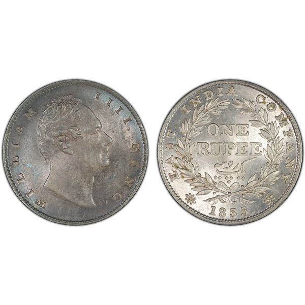 BRITISH INDIA: William IV, 1830-1837, AR rupee, 1835(c), PCGS MS63