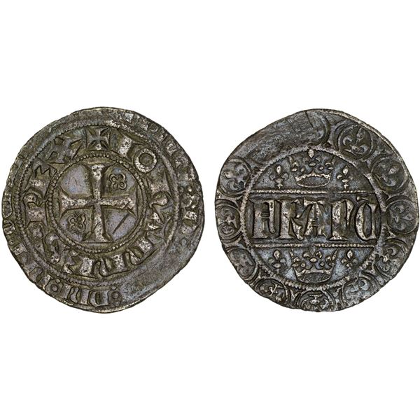 FRANCE: Jean II (Jean le Bon), 1350-1364, AR blanc aux quadrilobes (2.65g), ND (1354), VF