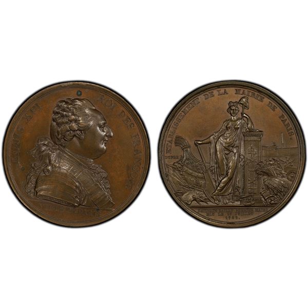 FRANCE: Louis XVI, 1774–1793, AE medal, 1789, PCGS Specimen 63