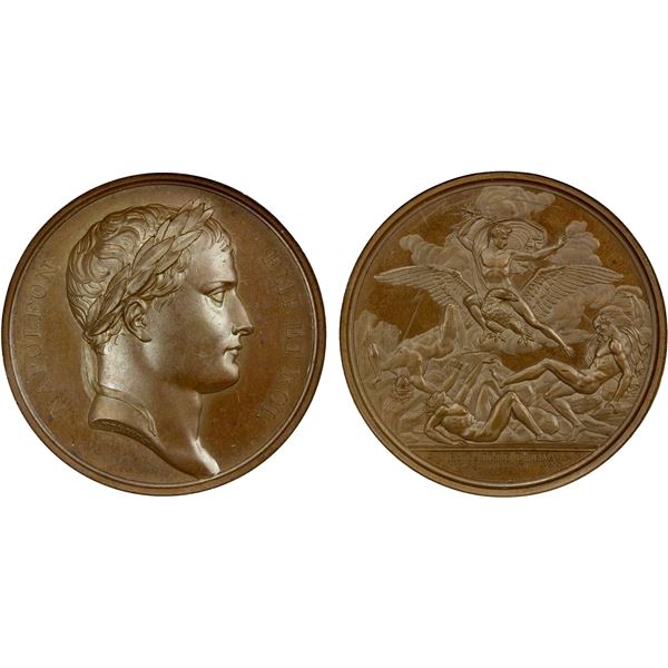 FRANCE: Napoleon I, Emperor, 1804-1814, AE medal, 1806, NGC MS65 BN