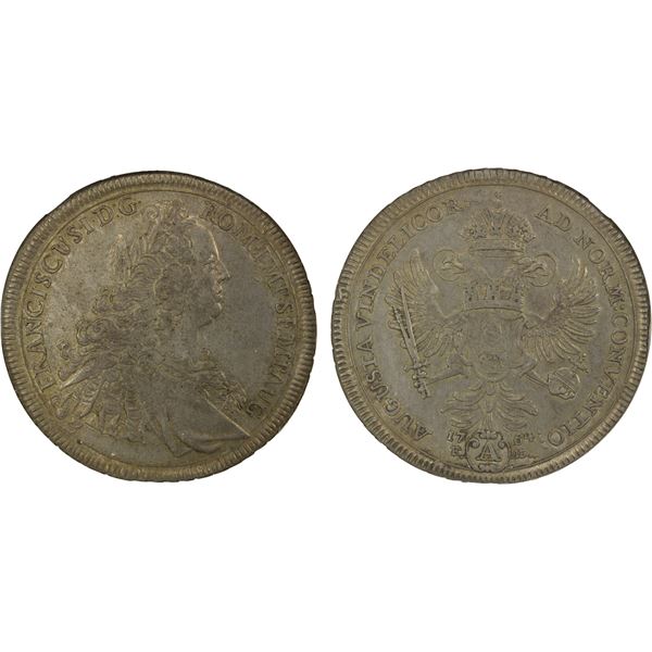 AUGSBURG: Franz I, 1745-1765, AR thaler, 1764-A, NGC AU55