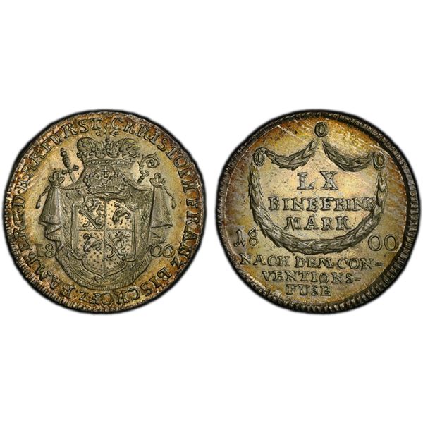 BAMBERG: Christoph Franz, 1795-1801, AR 20 kreuzer, 1800, PCGS MS64