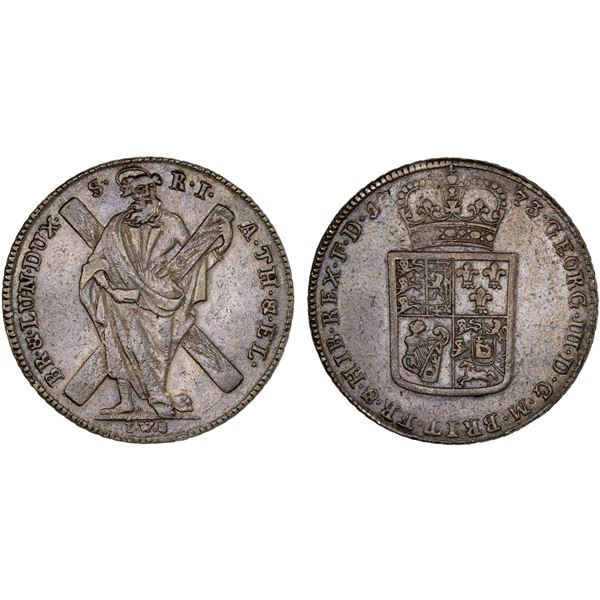 BRUNSWICK-LÜNEBURG-CALENBERG-HANOVER: George III, 1760-1820, AR thaler (29.21g), 1773, XF