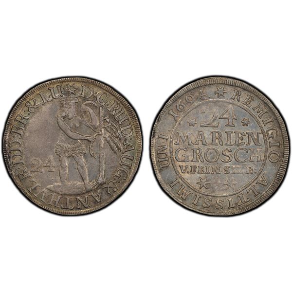 BRUNSWICK-WOLFENBÜTTEL: Rudolf August & Anton Ulrich, 1685-1714, AR 24 mariengroschen, 1694, PCGS AU
