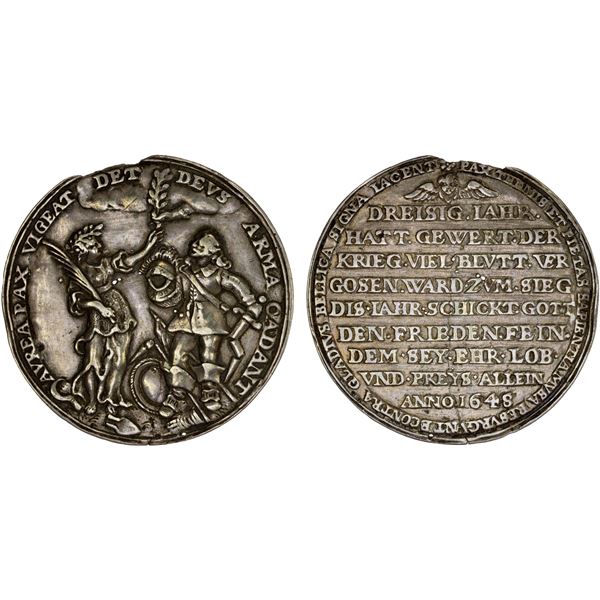 MÜNSTER: AR medal (17.53g), 1648, VF