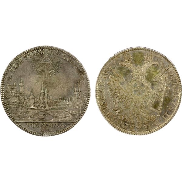 NUREMBERG: Free Imperial City, AR conventionsthaler, 1765, ANACS EF40