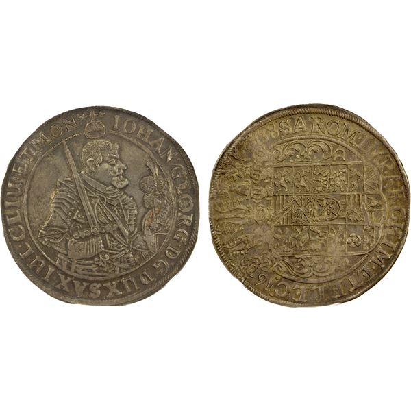 SAXONY: Johann Georg I, 1591-1656, AR thaler, Dresden, 1638, NGC MS61