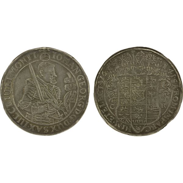 SAXONY: Johann Georg I, 1591-1656, AR thaler, Dresden, 1641, NGC AU53