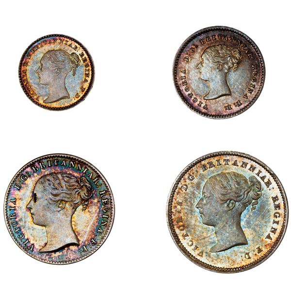 GREAT BRITAIN: Victoria, 1837-1901, AR maundy set, 1839