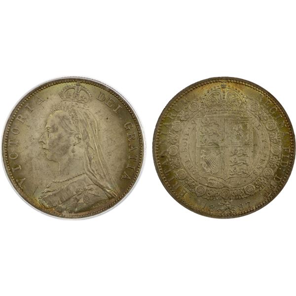 GREAT BRITAIN: Victoria, 1837-1901, AR halfcrown, 1887, PCGS MS64