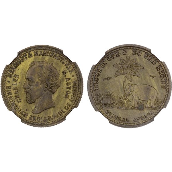 GREAT BRITAIN: token, Central Africa, ND (ca. 19th century), NGC MS63
