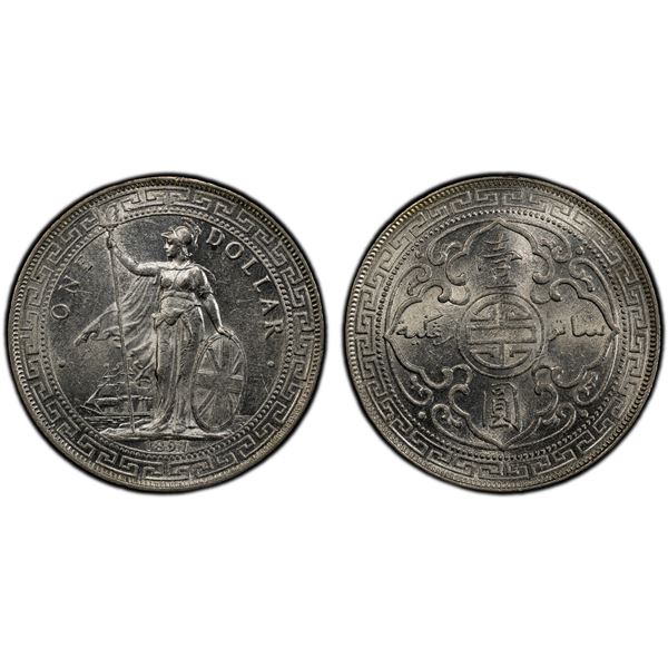 GREAT BRITAIN: AR trade dollar, 1897-B, PCGS MS61