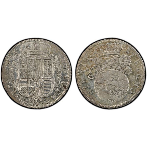 NAPLES: Carlo II, 1674-1700, AR tari, 1684, PCGS MS62