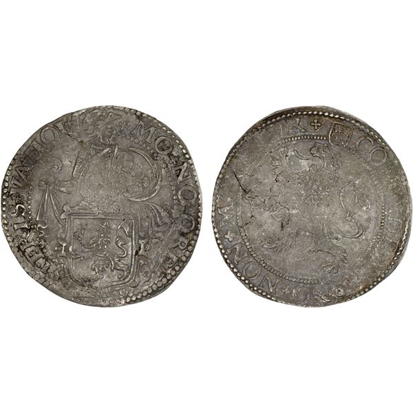 FRIESLAND: United Netherlands, AR lion daalder (27.41g), 1594/1591, Choice VF