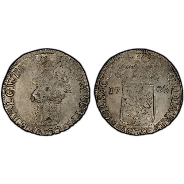 NETHERLANDS: Dutch Republic, AR ducat (rijksdaalder), West Friesland, 1708, PCGS MS62