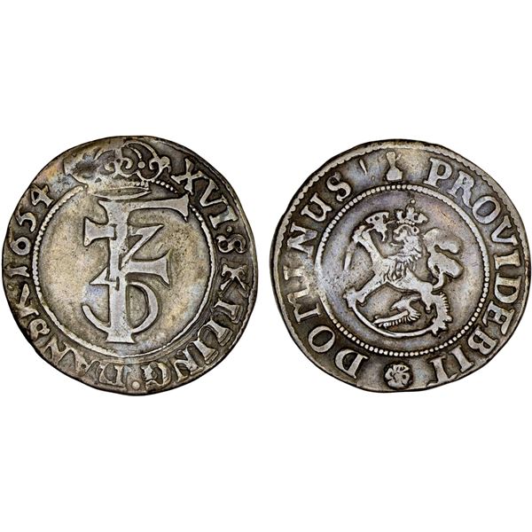 NORWAY: Frederik III, 1648-1670, AR 16 skilling, 1654, F-VF