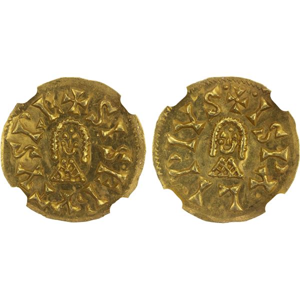 VISIGOTHS IN SPAIN: Sisebut, 612-621, AV tremissis (1.46g), Ispali (Sevilla), NGC MS65