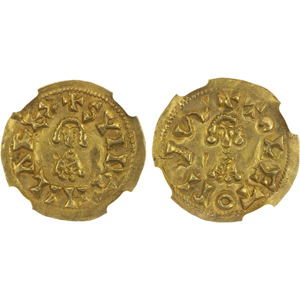VISIGOTHS IN SPAIN: Suinthila, 621-631, AV tremissis (1.49g), Toleto (Toledo), NGC MS64