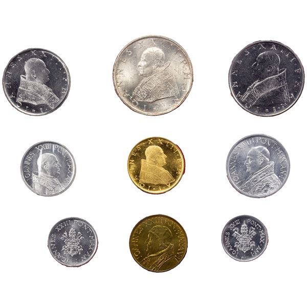 VATICAN: John XXIII, 1958-1963, 9-coin mint set, 1959 year I