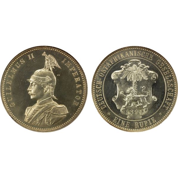GERMAN EAST AFRICA: Wilhelm II, 1888-1918, AR rupie, 1894, NGC Proof 64