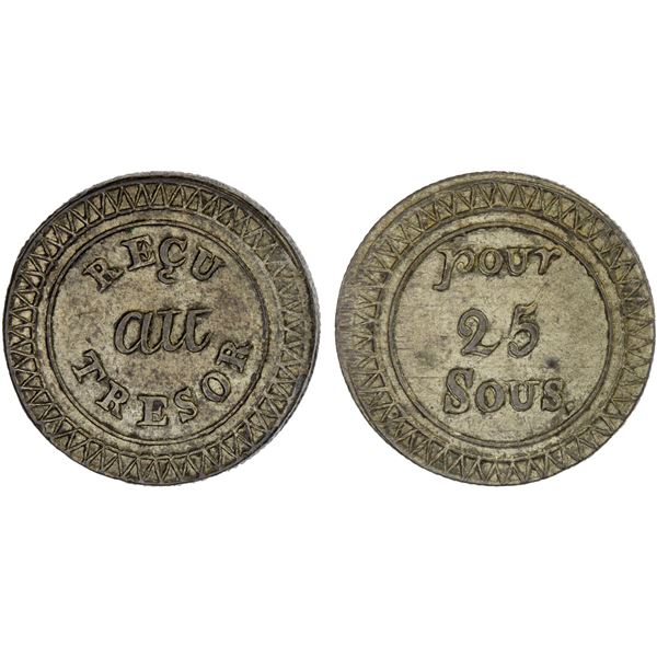 MAURITIUS: George IV, 1820-1830, AR 25 sous, ND (1822), AU