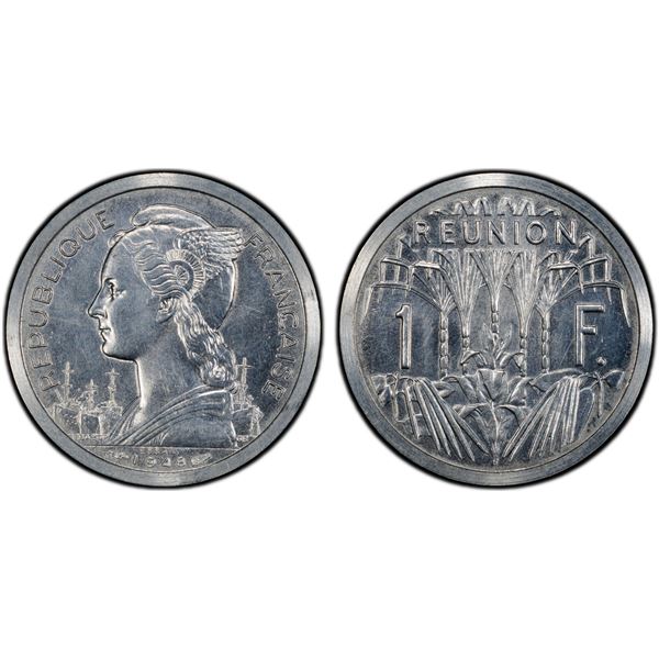 RÉUNION: FRench Colony, 1 franc, 1948, PCGS Specimen 65