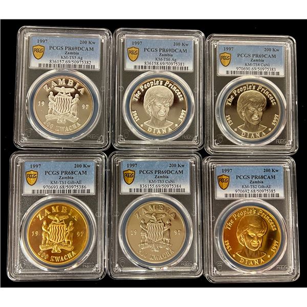 ZAMBIA: Republic, 6-coin proof set, 1997