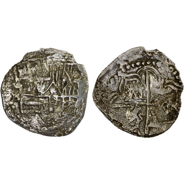 BOLIVIA: Felipe III, 1598-1621, AR 4 reales (12.16g), Potosí, ND (1598-1605)-P, VF