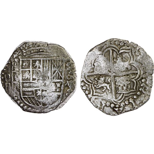 BOLIVIA: Felipe III, 1598-1621, AR 8 reales (26.26g), Potosí, ND (1598-1605)-P, VF-XF