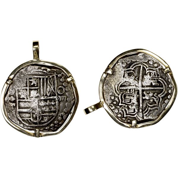 BOLIVIA: Felipe III, 1598-1621, AR 8 reales (33.57g with bezel), ND (1618-21)-P, VF