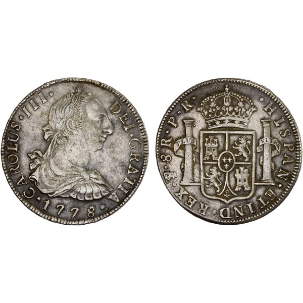 BOLIVIA: Carlos III, 1759-1788, AR 8 reales, Potosí, 1779-PTS, VF-XF