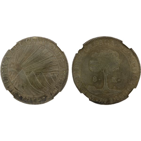 CENTRAL AMERICAN REPUBLIC: AR 8 reales, 1825-NG, NGC AU55
