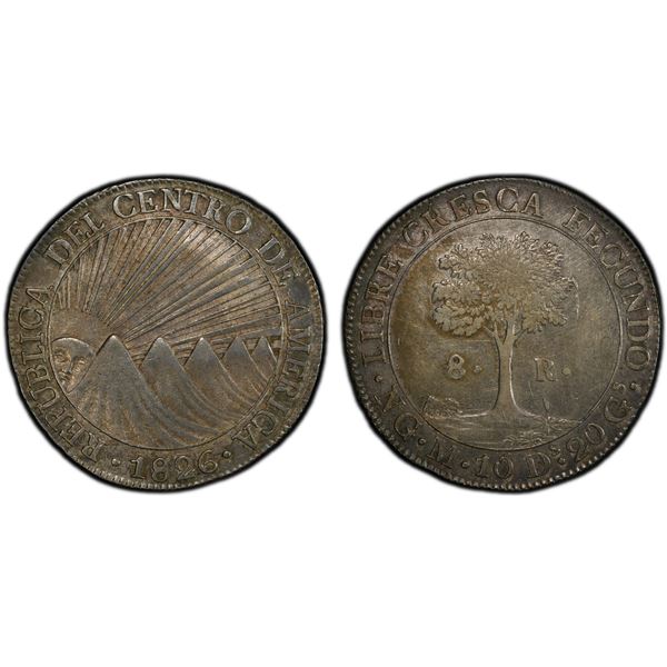 CENTRAL AMERICAN REPUBLIC: AR 8 reales, 1826-NG, PCGS AU50