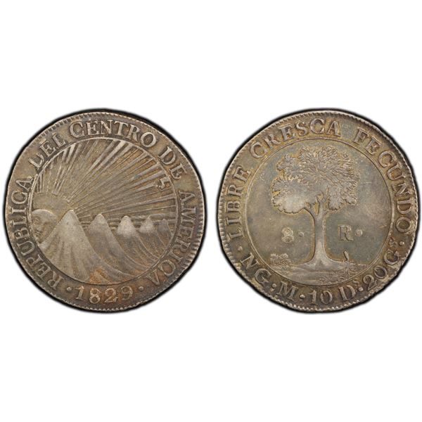 CENTRAL AMERICAN REPUBLIC: AR 8 reales, 1829-NG, NGC EF45
