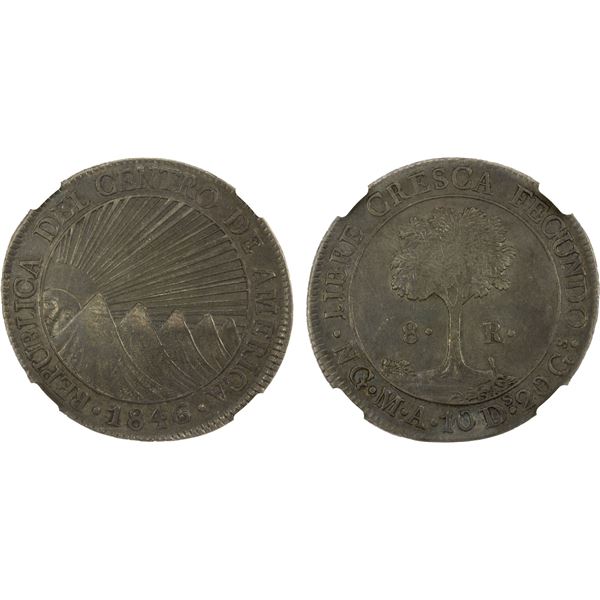CENTRAL AMERICAN REPUBLIC: AR 8 reales, 1846/2-NG, NGC AU53