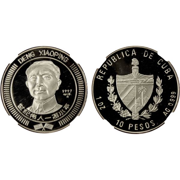 CUBA: Republic, AR 10 pesos, 1997, NGC PF69 Ultra Cameo