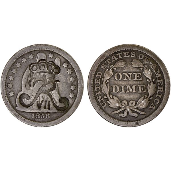 DANISH WEST INDIES: Frederik VII, 1848-1863, AR 10 cents, ND (1850), VF on VG host
