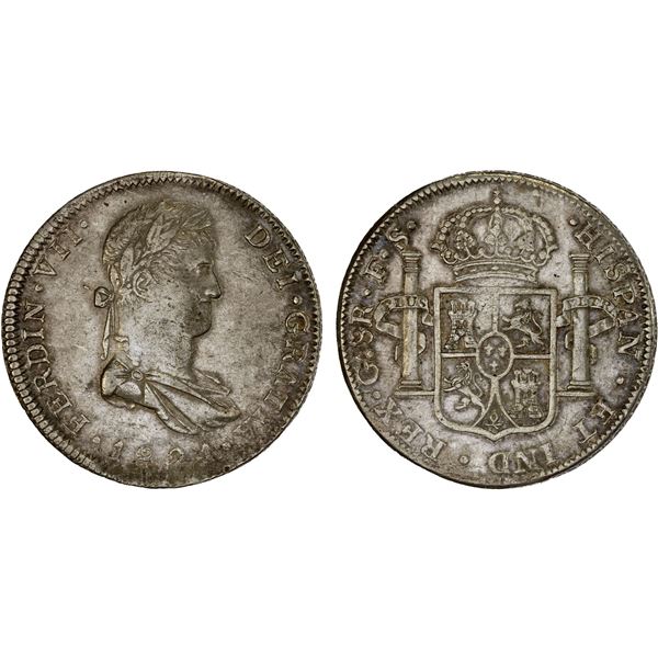 MEXICO: Fernando VII, 1808-1821, AR 8 reales, Guadalajara, 1821-Ga, XF