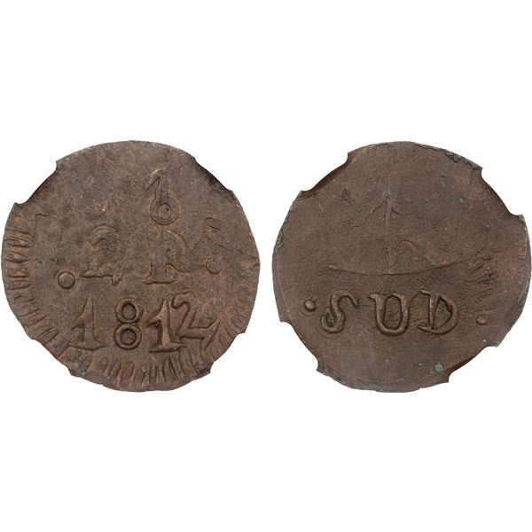 MEXICO: War of Independence, AE 2 reales, Oaxaca, 1812, NGC AU55 BN
