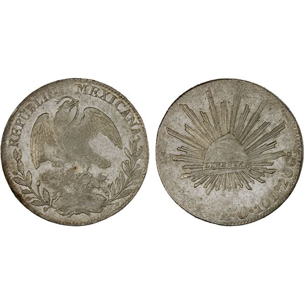 MEXICO: Republic, AR 8 reales, 1827-Zs, XF